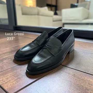 거의 새상품 Luca Grossi 코인 로퍼 24 블랙 비브람