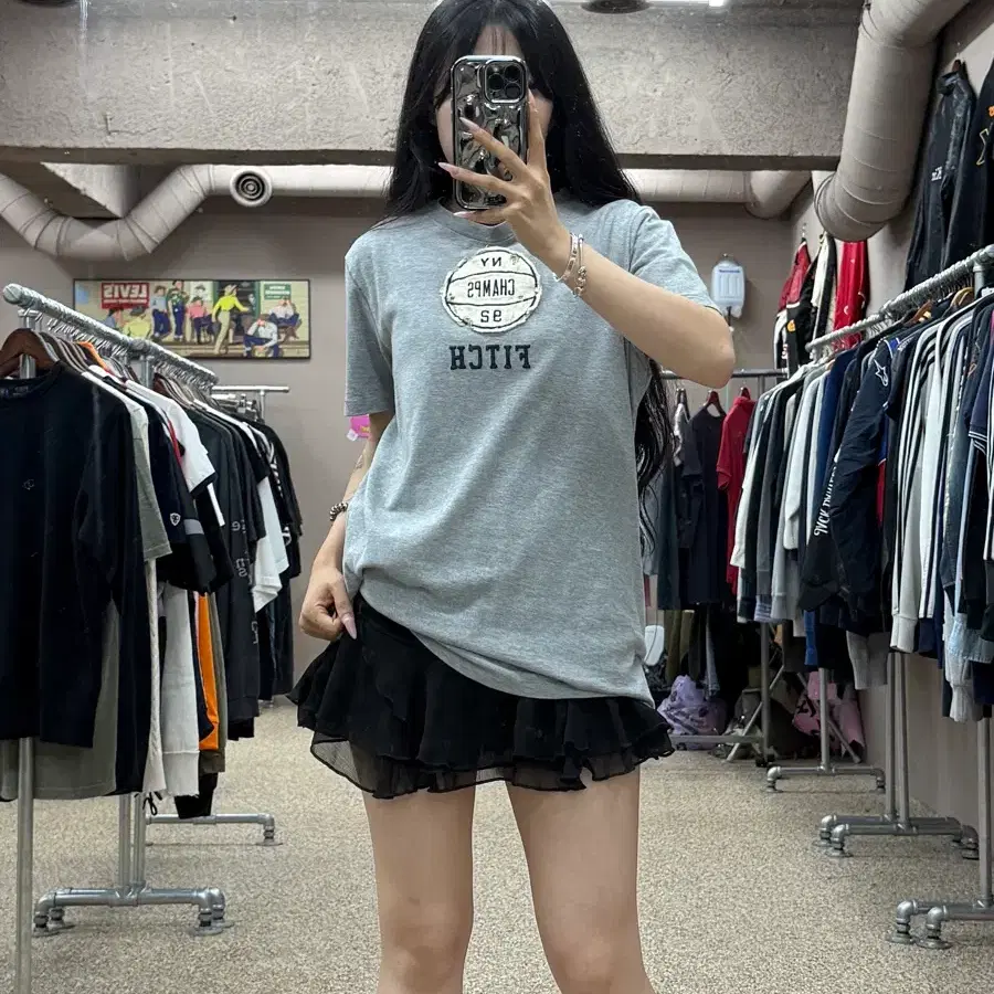 아베크롬비 빈티지 반팔 티셔츠 그레이 S103