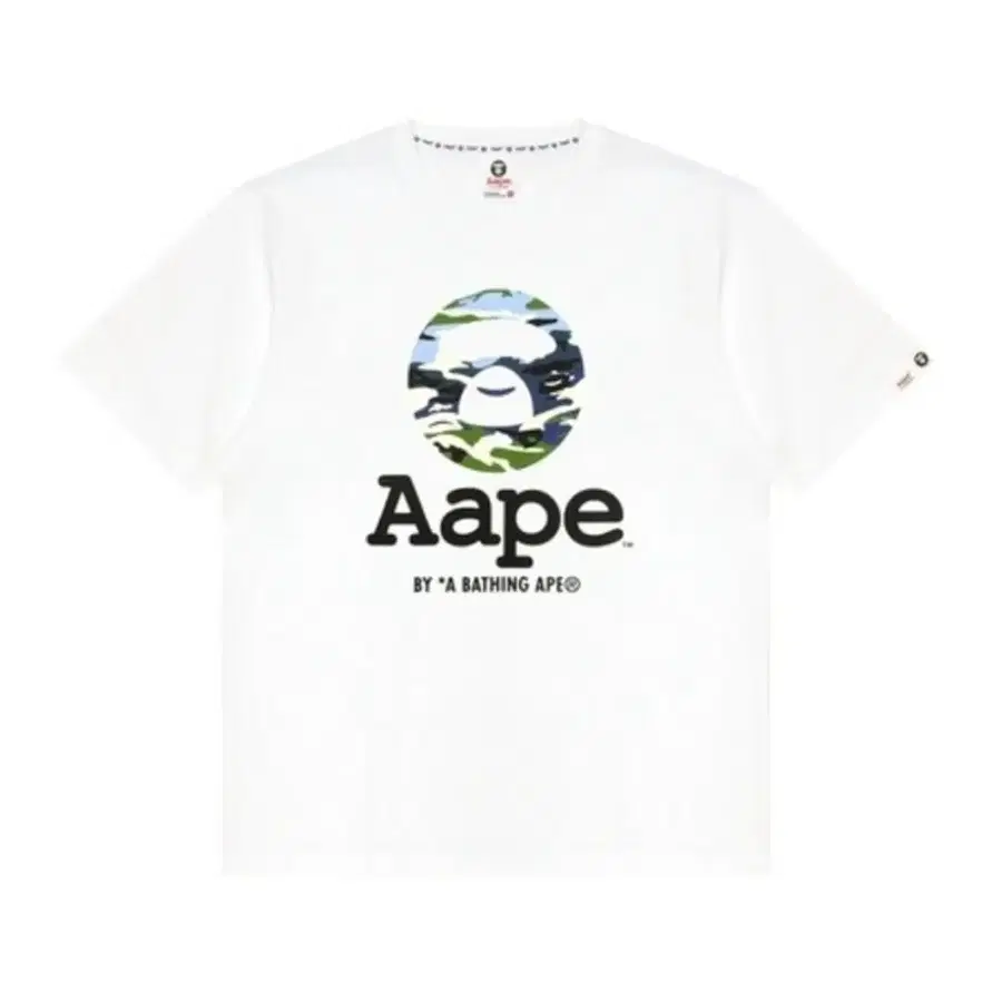 [L] AAPE 에이프 그래픽 반팔 티셔츠 화이트