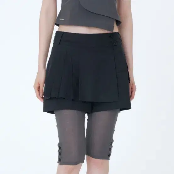 미세키서울 Pleats mini skort pants BLACK 2