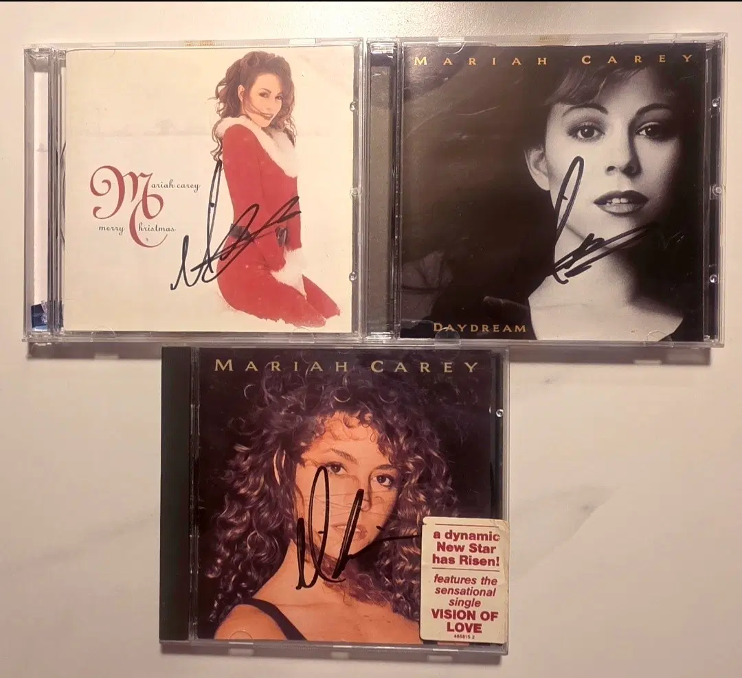 머라이어 캐리 친필 사인 싸인 CD 3종 (Merry Christmas, Daydream, Music Box) Mariah Carey 머라이어캐리