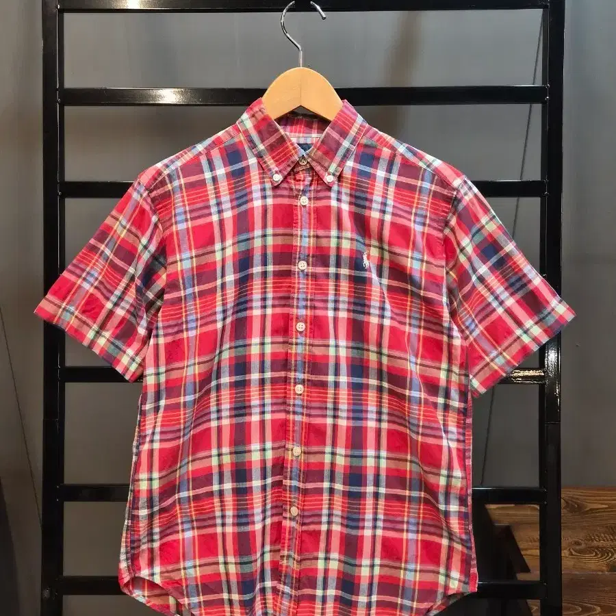 [M] 랄프로렌 Ralph Lauren 마드라스 체크 반팔 셔츠 레드 2.5