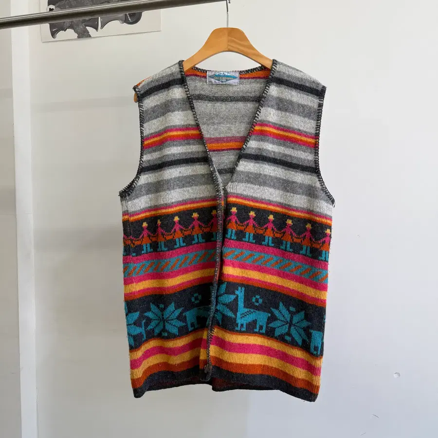 빈티지 JACQUARD (Made in France) 니트 베스트