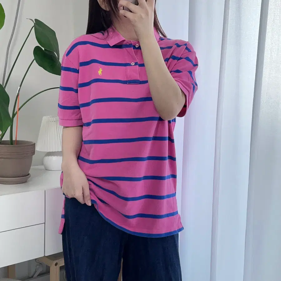 폴로 핑크단가라 / 옐로우포니 반팔카라티 [ L ]