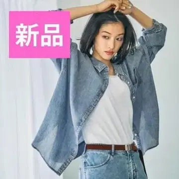 새상품 LEPSIM 렙심 AIR 데님 긴팔 셔츠 라이트 블루