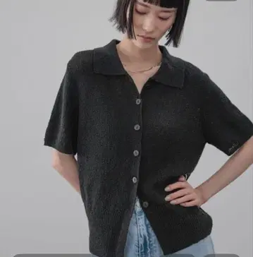 LOWRYS FARM 멜란지 니트 폴로 가디건 5S