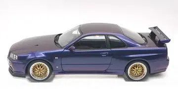 AUTOart 1/18 닛산 스카이라인 GT-R (R34) V 스펙 II BBS LM 휠 미드나잇 퍼플 77403