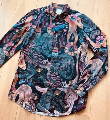 [ 인기 셔츠 ] Paul Smith 원숭이 프린트 셔츠 L 사이즈 17AW