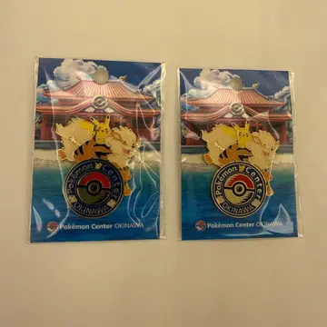 포켓몬 센터 오키나와 핀 배지 피카츄 윈디 2개 세트