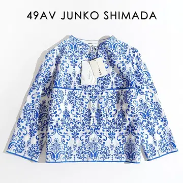 569h*새상품 49AV 준코 시마다 코튼 총 자수 블라우스 40 L