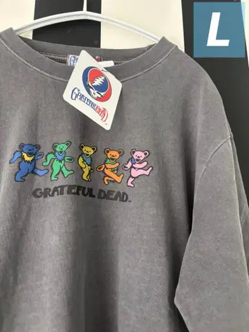 그레이트풀 데드 T셔츠 댄싱 베어 락 피그먼트 빈티지풍