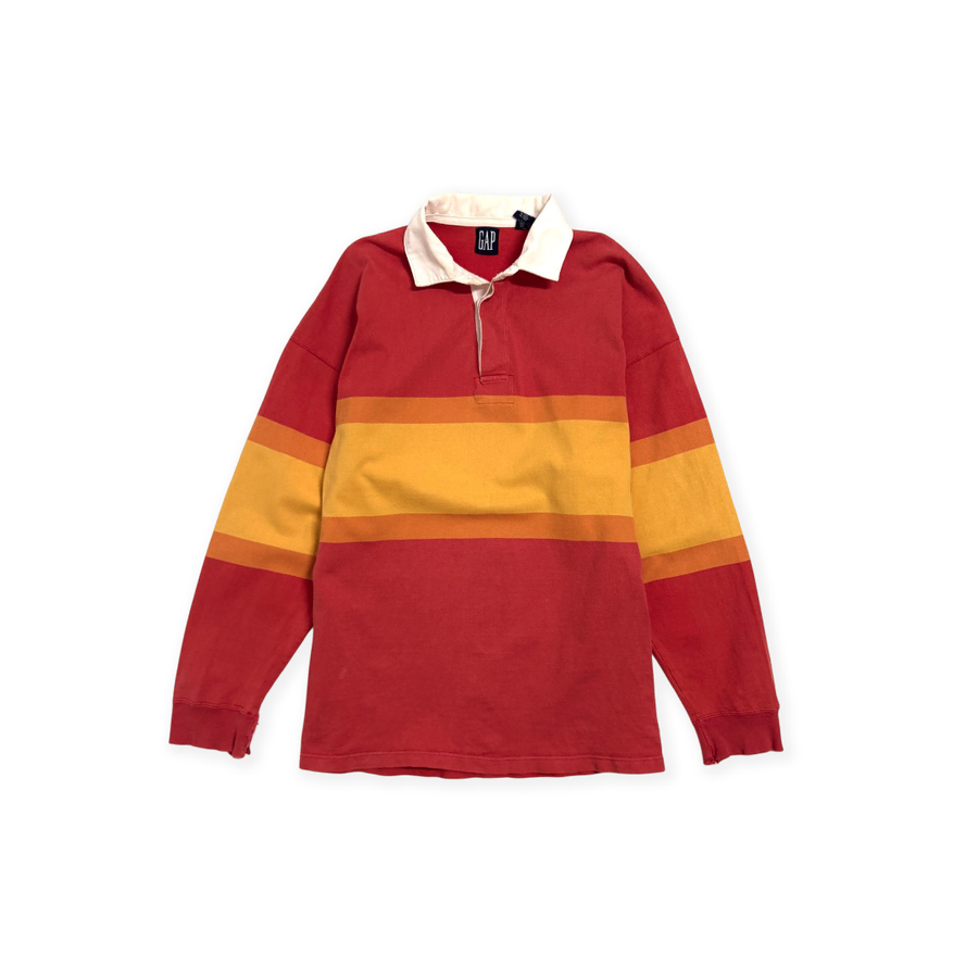 90s DISTRESSED 올드갭 스트라이프 럭비 티셔츠