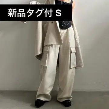 새상품: DENIM LIKE CORSET WORK PANTS Ameri 화이트