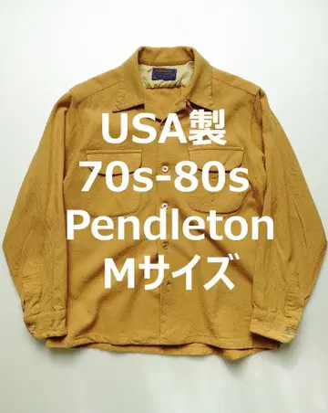 USA 제조 70s80s Pendleton 울 셔츠 긴팔 남성용 M 사이즈