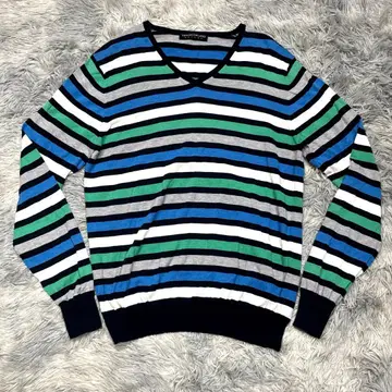 [새상품급] TOMORROWLAND tricot V넥 보더 니트 L