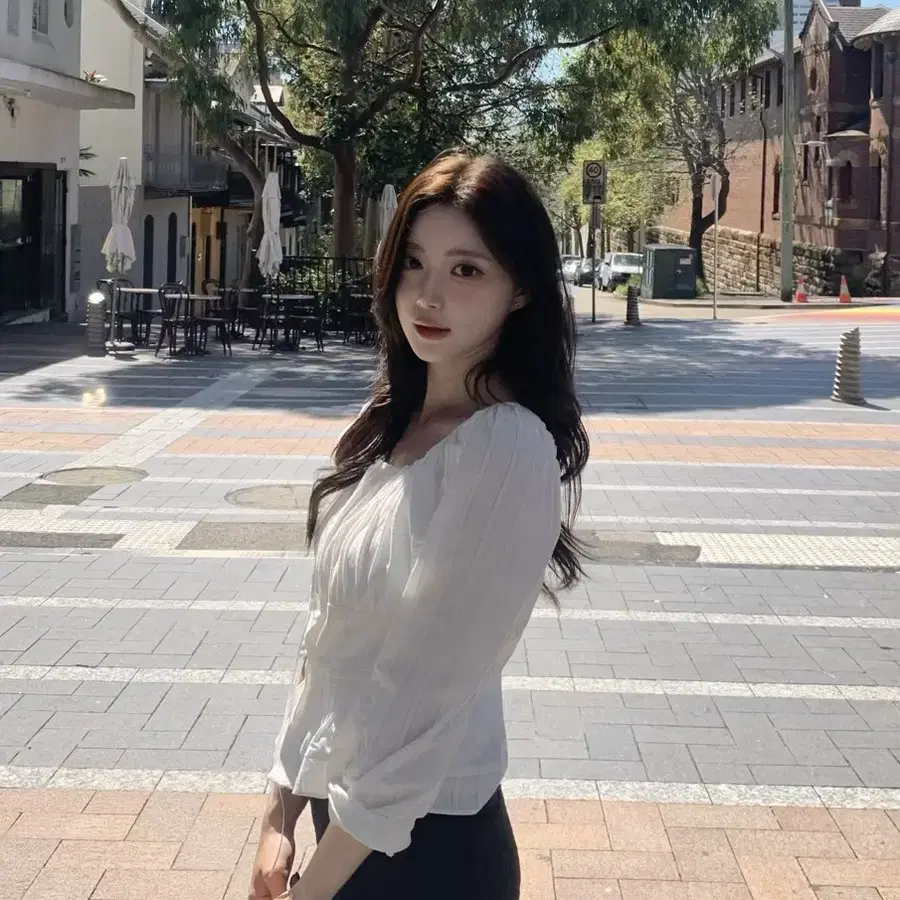 새상품 플랜트샵 베이 블라우스 화이트
