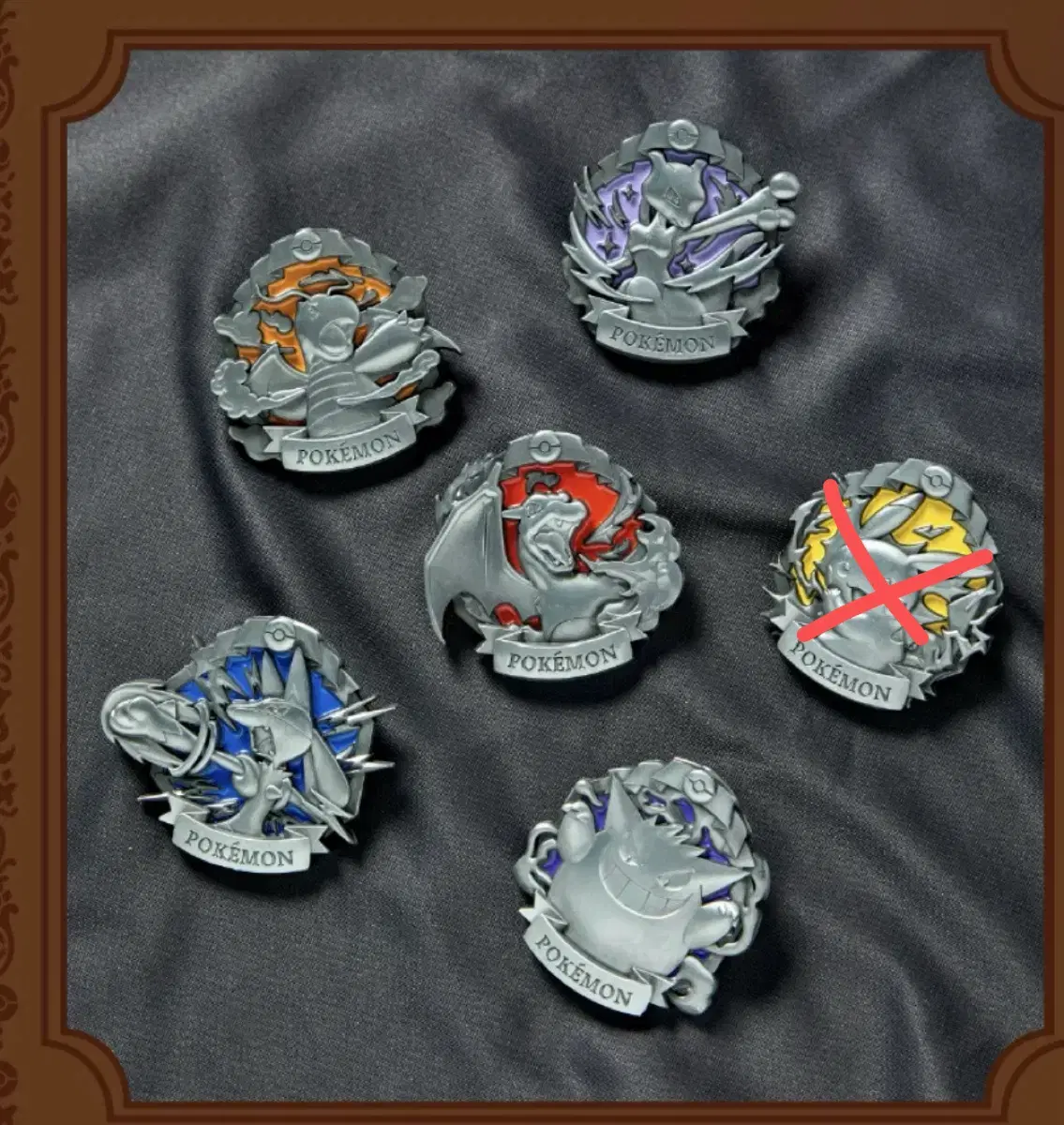 피카츄, 뮤츠, 리자몽, 망나뇽, 팬텀, 루카리오 메탈 핀뱃지 포켓몬 스토어 ETERNAL ANTIQUE METAL