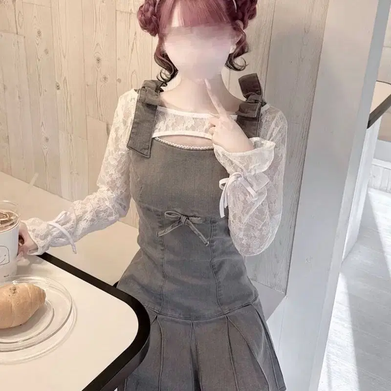 허니뮤 레이스 앙상블 데님 원피스 양산형 지뢰계 스나계 grl 미셸마카롱 피움 에블린 다리치 안미르