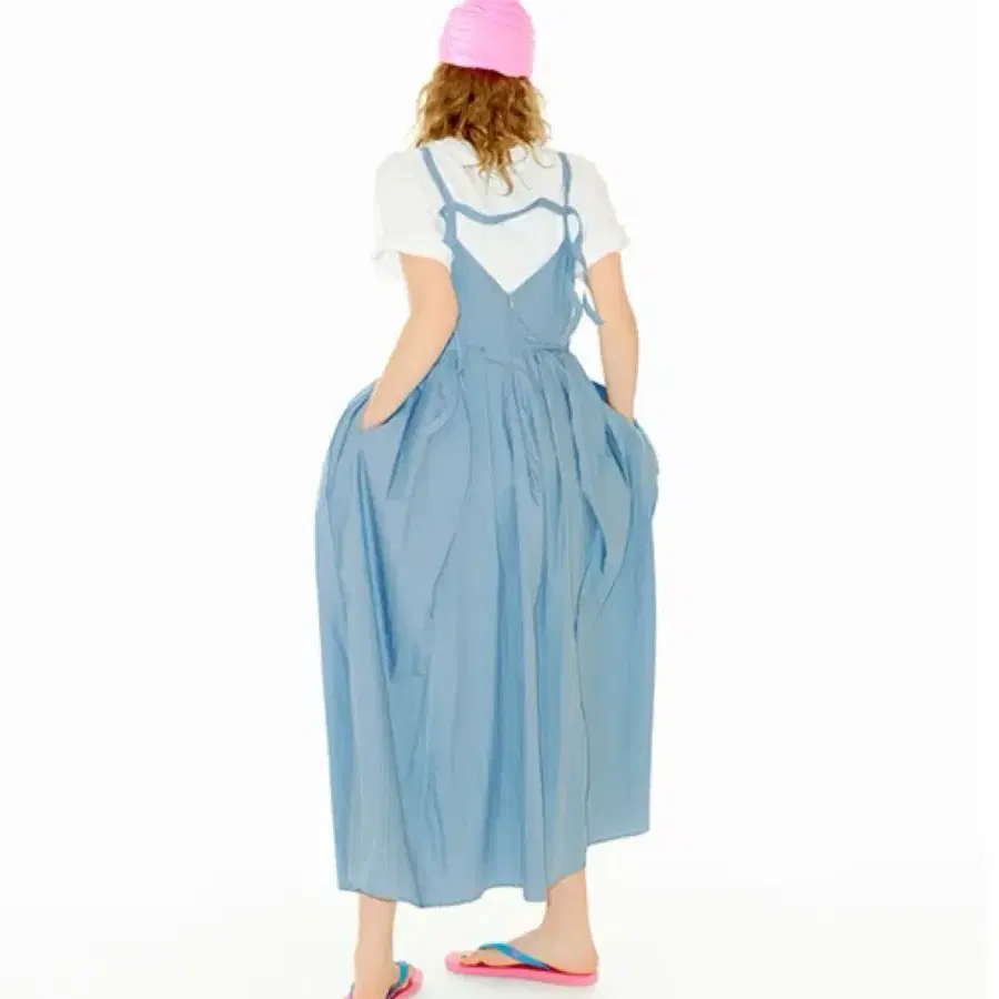 낸시부 Curved Line Volumn Dress Blue