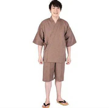 [미사용 새상품] 진베이 남성용 일본제 시원한 통기성 손바느질 마감 브라운
