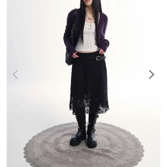 애즈온 KORI LACE MIDI SKIRT