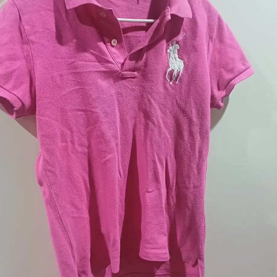 폴로 빅포니 핫핑크 카라 반팔
