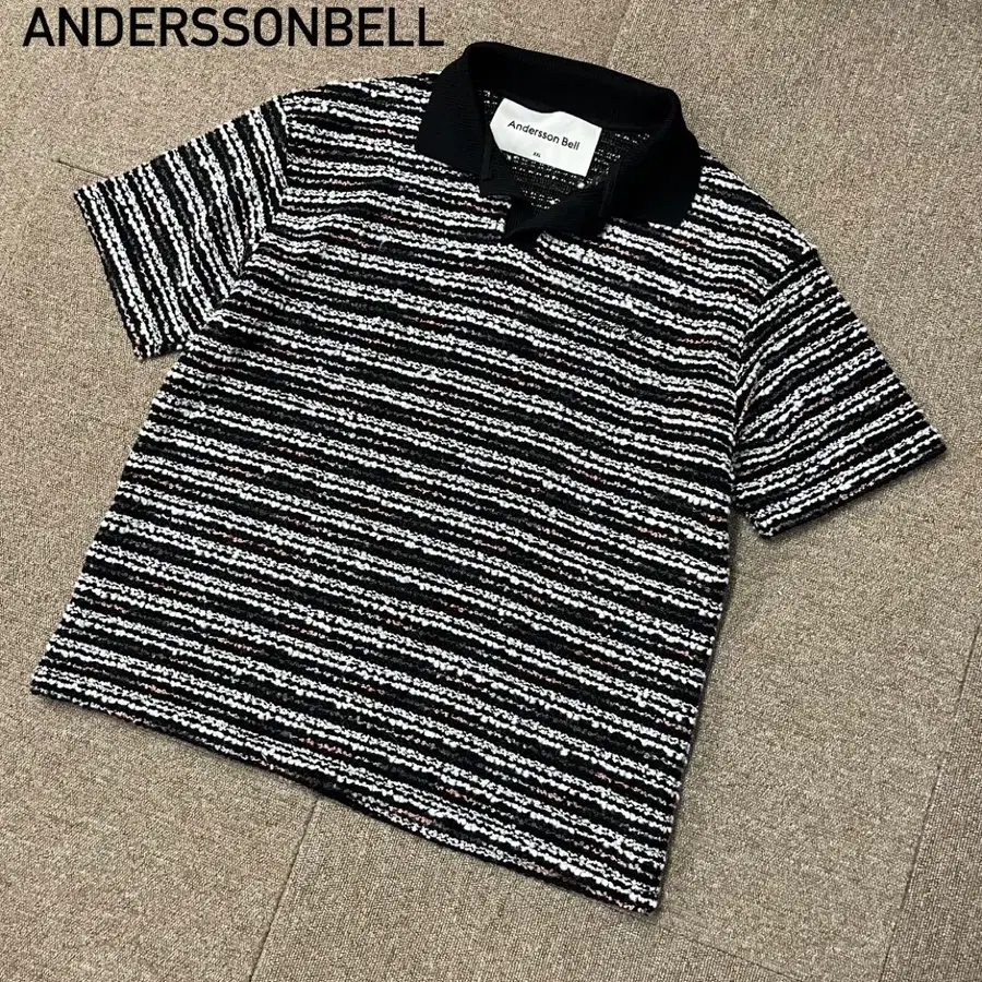 [2XL] 앤더슨벨 부클 카라 니트반팔