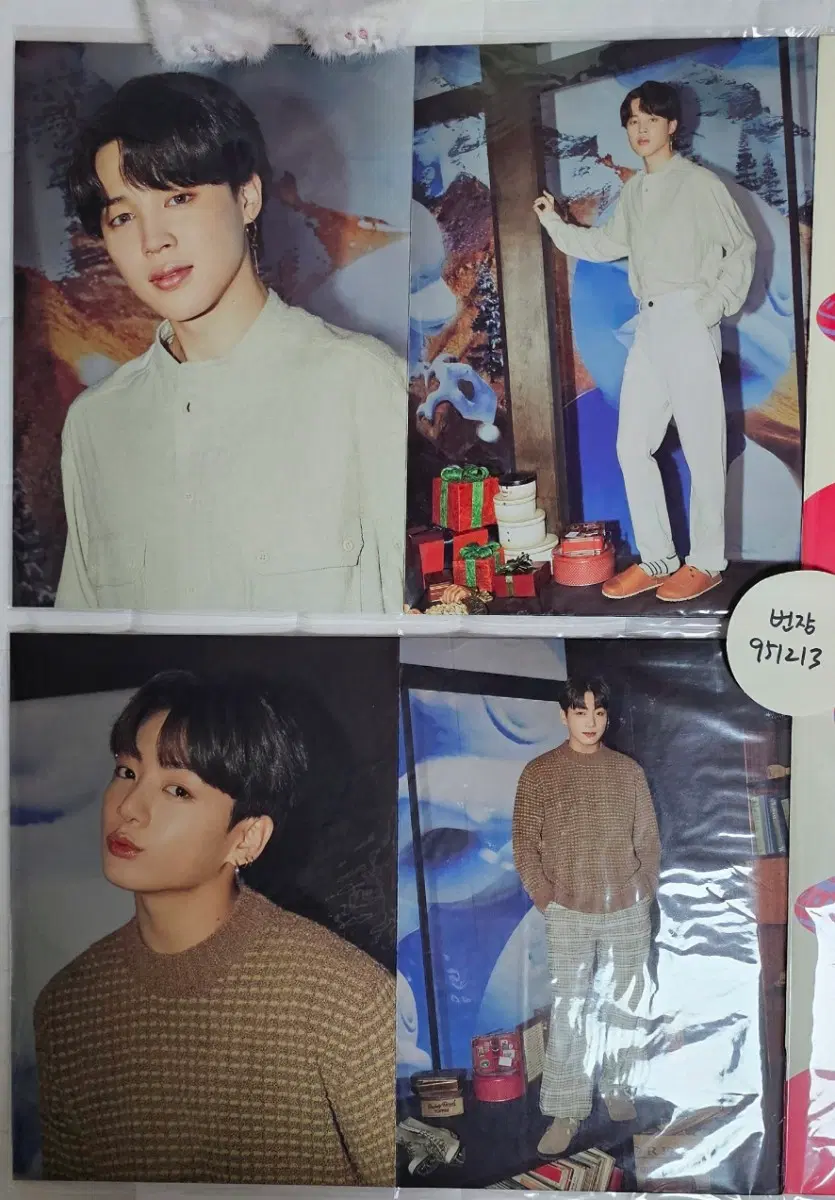 리틀위시 홀리데이 지민 정국 3 사이드 스탠드 포토