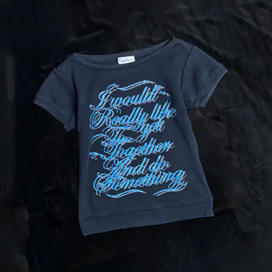 일본빈티지 GF fashion creation Y2K 글리터 티셔츠