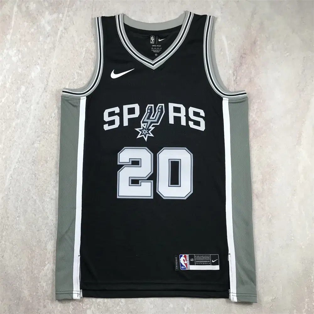 NBA 농구 유니폼 스퍼스 20호 지노빌리 블랙 핫픽스 S-XXL