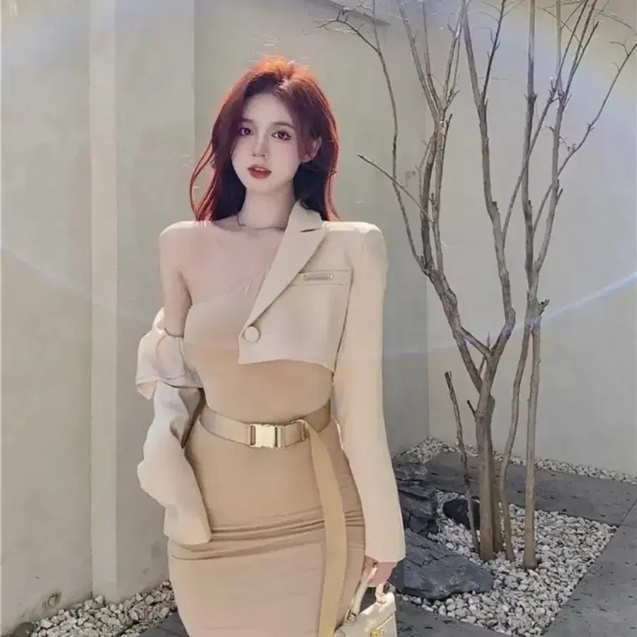 핫걸 원피스+벨트 세트 새상품