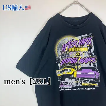 T664 [US 수입] 드래그 레이스 계열 반팔 티셔츠 블랙 계열 [2XL 상당]