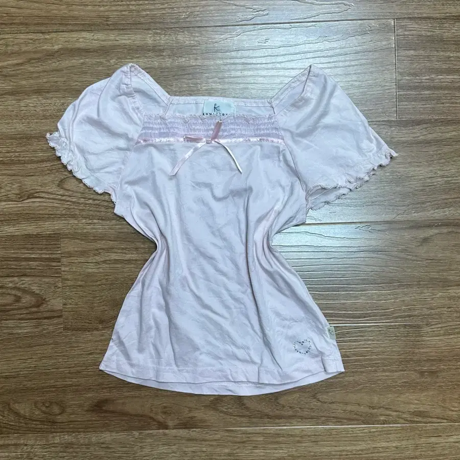 빈티지 핑크 리본 보석 딸기우유 반팔 티셔츠 히메갸루 로걀 라떼