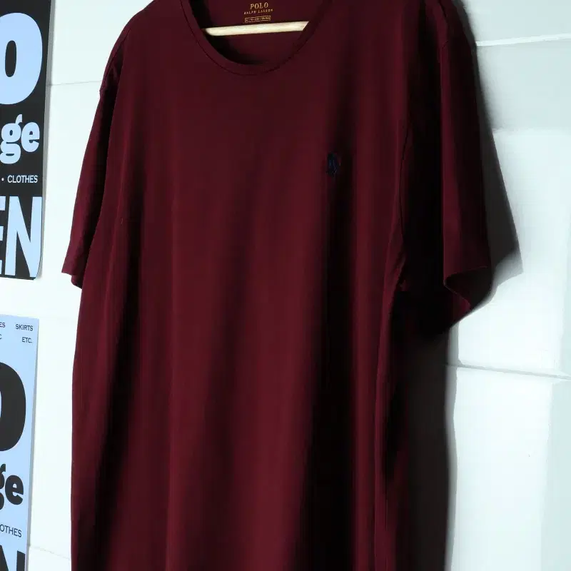 (XL-2XL) 폴로 랄프로렌 반팔 티셔츠 USA 버건디-H36399