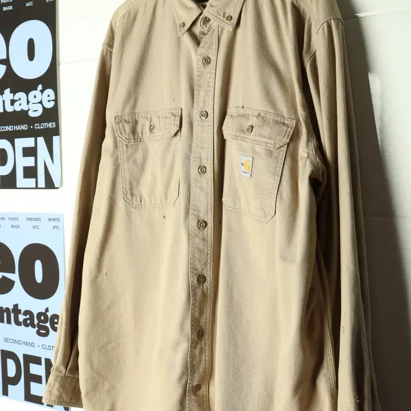 (XL-3XL) 칼하트 셔츠 남방 USA FR 베이지 박시-H36434