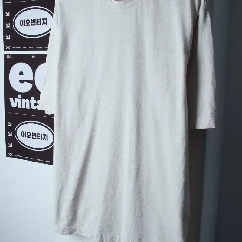(2XL-3XL) 스파오 반팔 티셔츠 빅사이즈 아이보리 무지-H36447