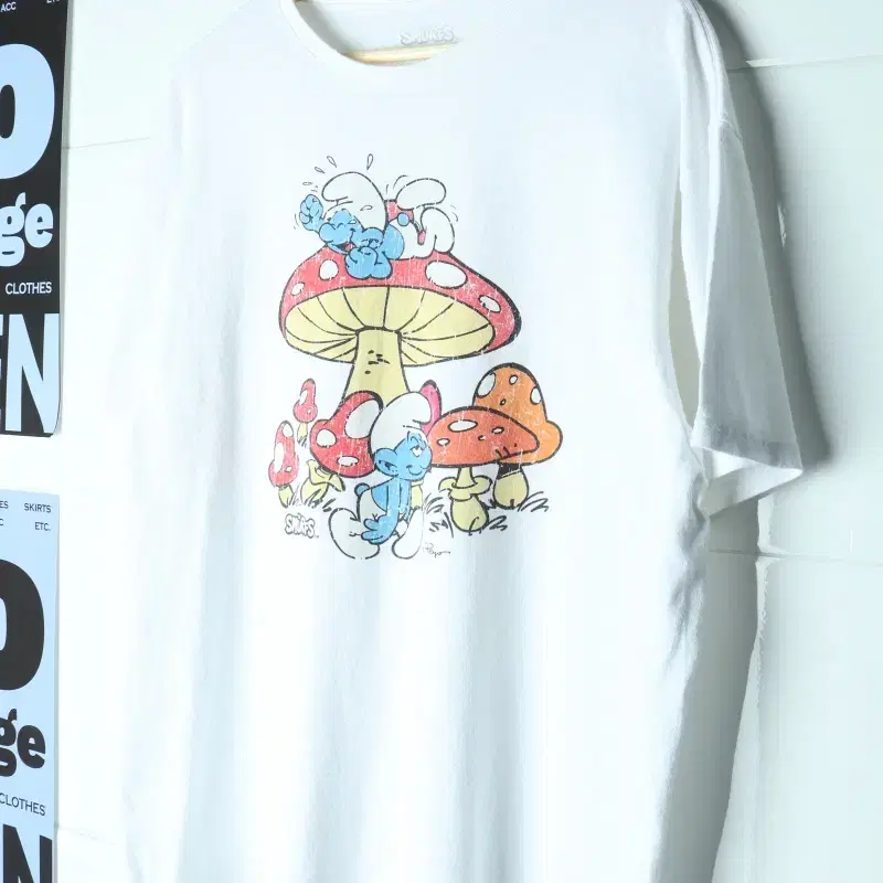 (XL) 브랜드빈티지 반팔 티셔츠 USA 화이트 흰색 크랙-H36307