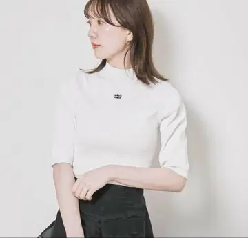 snidel 원 포인트 립 니트 풀오버