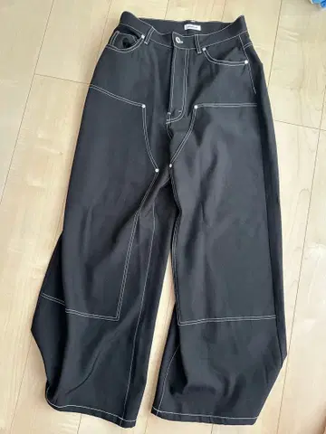 sedacle 스티치 와이드 팬츠 블랙