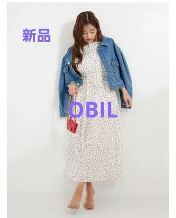 미사용 새상품! OBIL 오블리 체리 에이프런 원피스