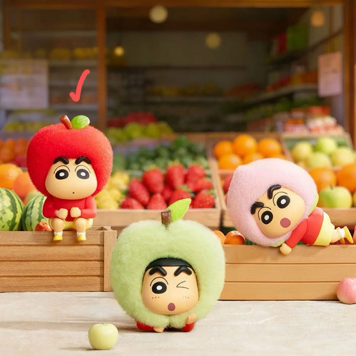52TOYS 짱구 플로키 먼치 과일 후르츠 에디션 랜덤 피규어 사과