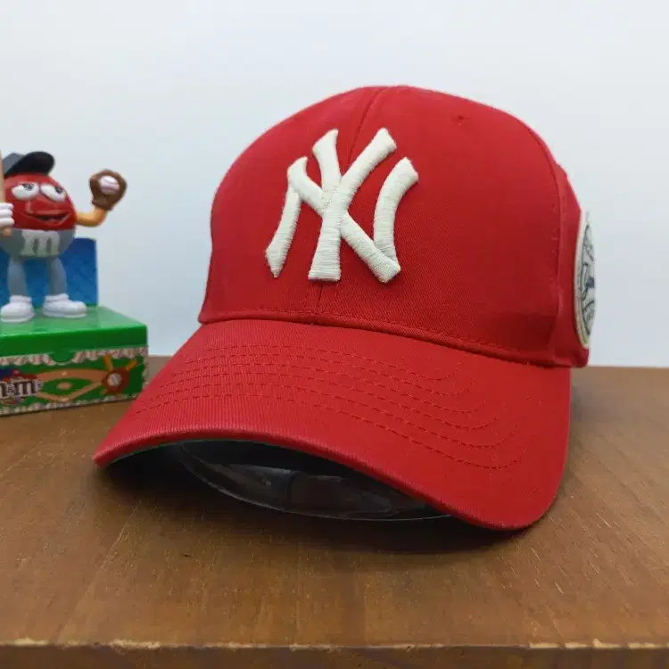 MLB 올드 빈티지 뉴욕양키스 NY 빅 로고 볼캡 야구모자 레드