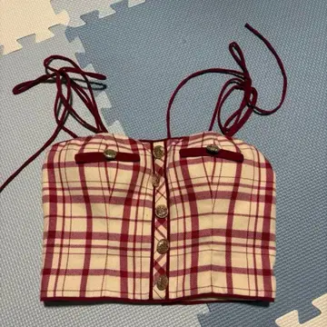 체크 무늬 셋업 로브 드 플뢰르