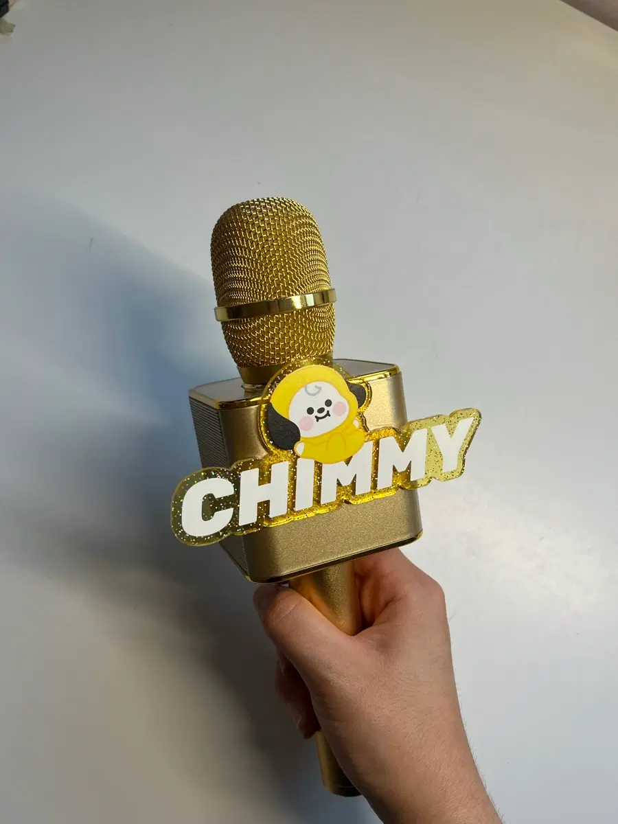BT21 치미 캐릭터 골드 블루투스 스피커 겸 마이크