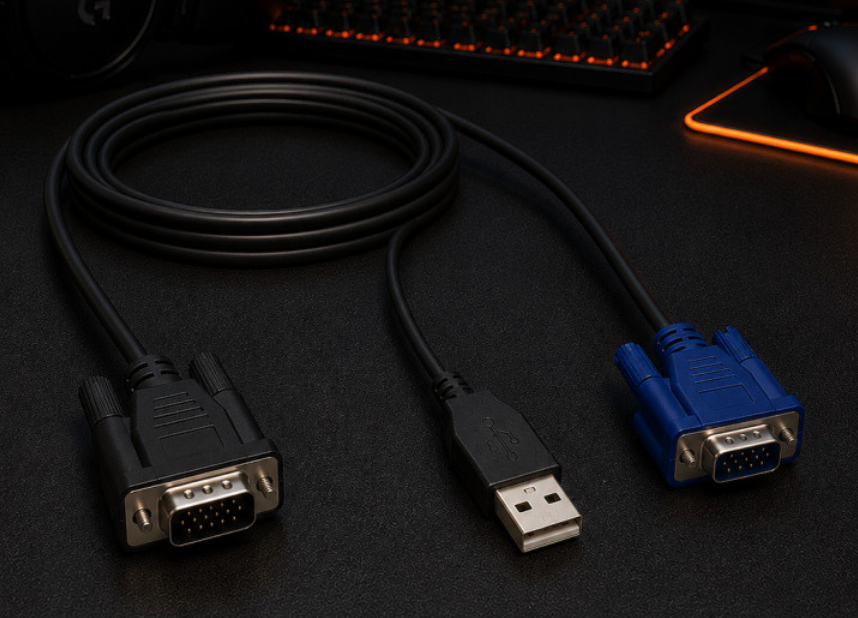 [딜러직판가/새상품]NETmate KVM 2-in-1 고급형 케이블 1.8M RGB 3L-16018PU