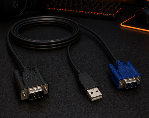 [딜러직판가/새상품]NETmate  KVM 2-in-1 고급형 케이블 3M RGB 3L-16030PU