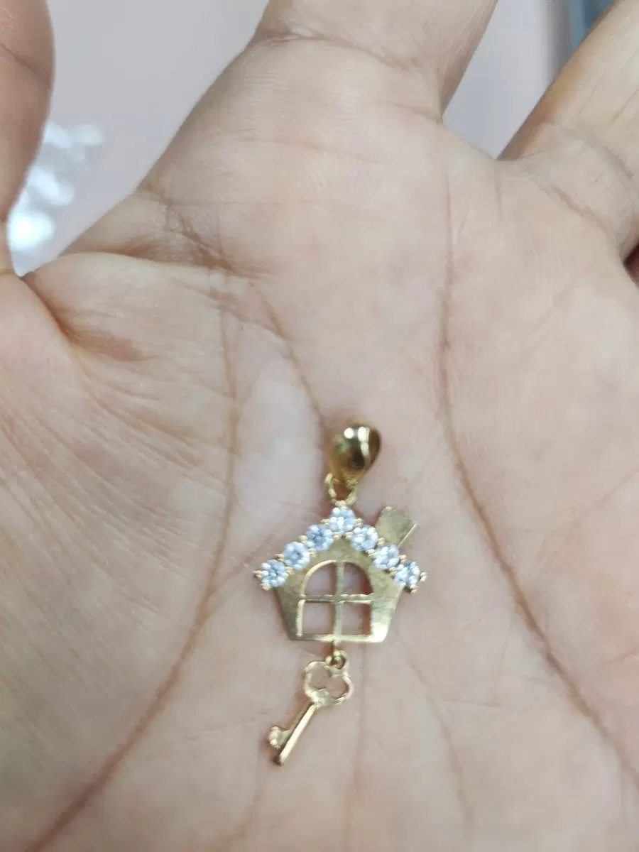 14k 집 열쇠 금목걸이 펜던트