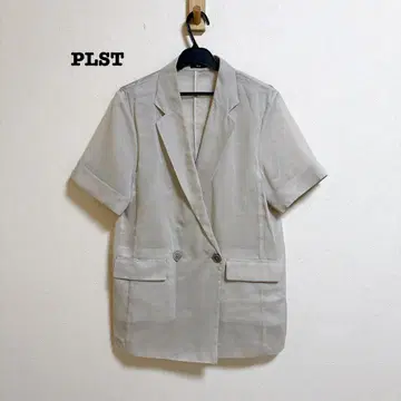 새상품급 PLST 시어 오간자 하프 슬리브 자켓 25SS