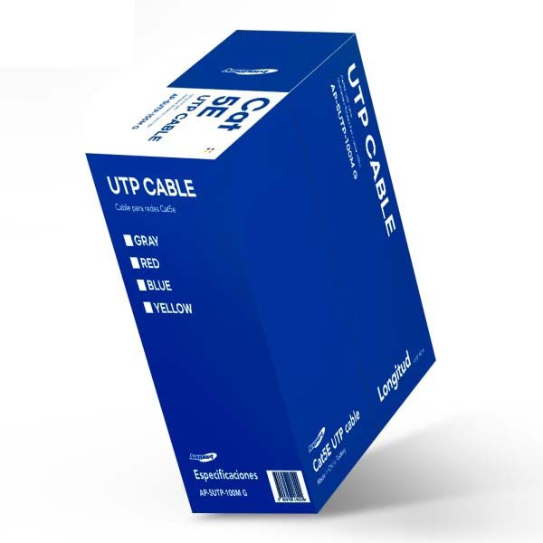 Cat.5E UTP 단선 박스형 랜케이블 100m 그레이