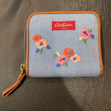 Cath Kidston 접이식 지갑 스트라이프 꽃무늬